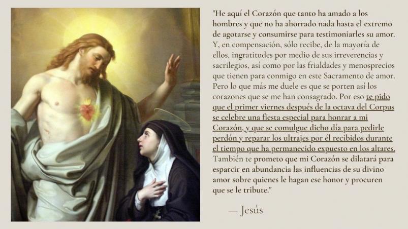 FOTO:Jesús revelando su corazón enamorado a santa Margarita Mª de Alacoque FOTOJesús revelando su corazón enamorado a santa Margarita Mª de Alacoque